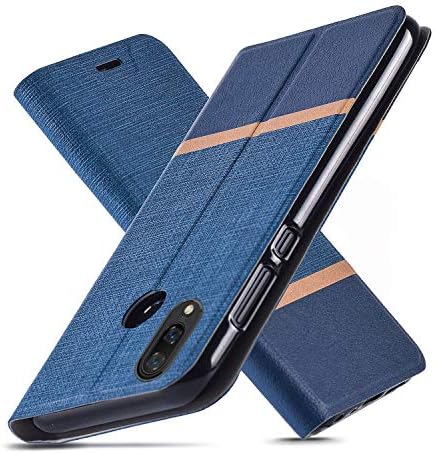 AModern Huawei P Smart Plus Case,Huawei P Smart+ Case,Ultra Slim fit,Kickstand,Card Slot,TPU Bumper,Anti-Scratch,Flip Leather PU Wallet Case for Huawei P Smart Plus/Nova 3i (Blue)
