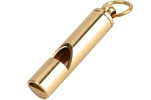 AMONIDA Bird Whistle, Golden Aluminium Alloy Double Tube Dog Whistle, Hangable Design Bird Whistle Training Whistle for All Dogs Breeds and Birds