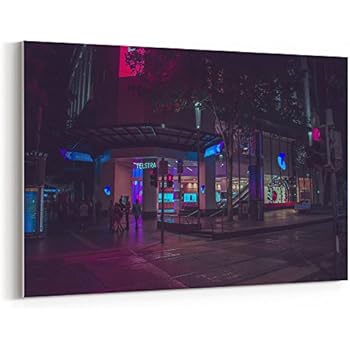 westlake art - Cyberpunk City - 12x18 Canvas Print Wall Art - Canvas Stretched Gallery Wrap Modern Picture Photography Artwork - Ready to Hang 12x18 Inch (5B0C-409FF)