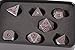Forged Dice Co. Metal Polyhedral Dice Set of 7 - Storage Tin and Stickers - Metal Gaming Dice for RPG Games - Iron w/Red Numbers