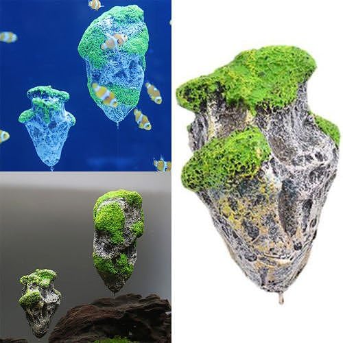 New Aquarium Fish Tank Floating Rocks Suspended Stone Decoration Ornament D?cor Set24