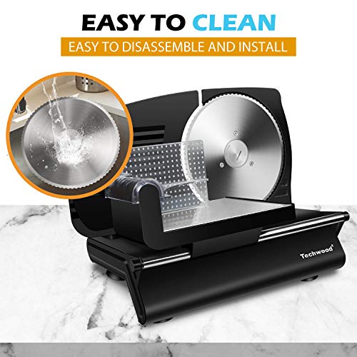 Techwood Meat Slicer Electric Food Slicer with 7.5” Removable Stainless