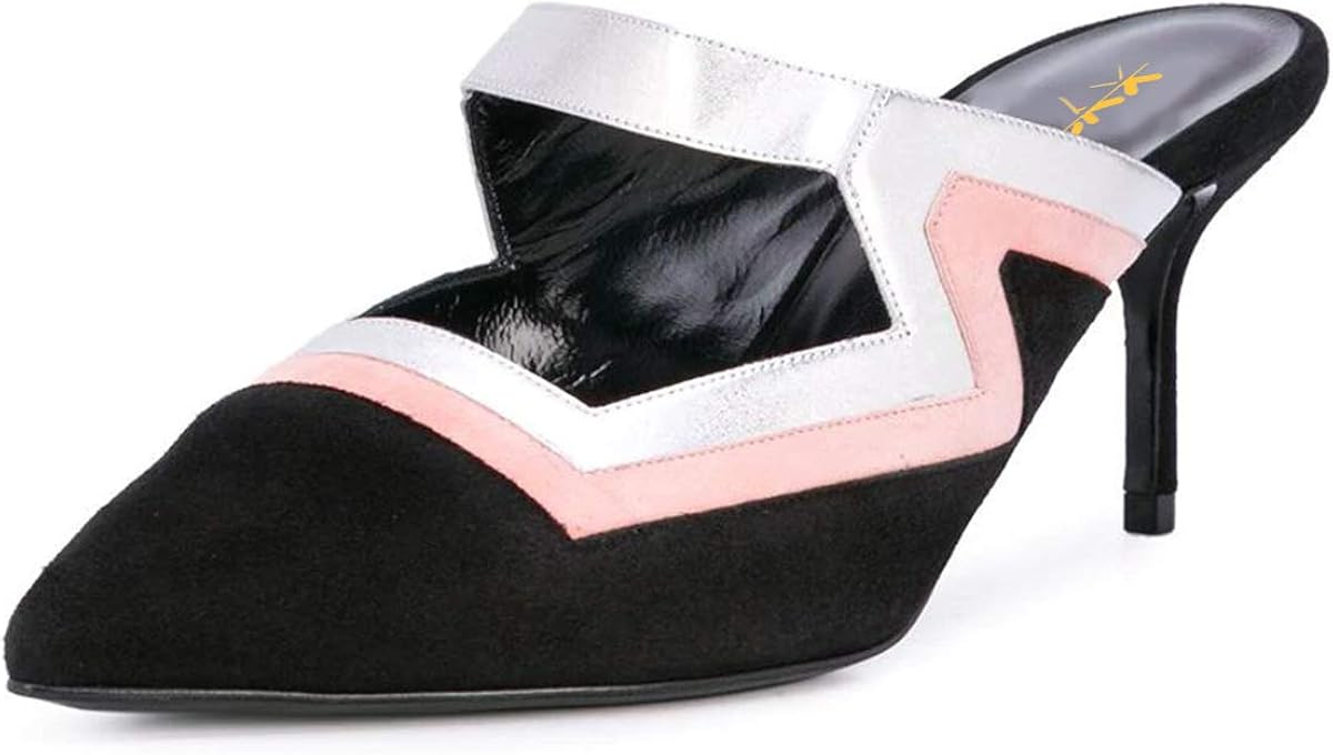 XYD Women Comfy Pointed Closed Toe Mules Slip