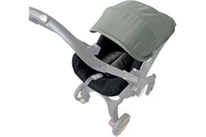 Feliliber Stroller Accessory Washing Kit Textile Set, Colorful Canopy & Water Resistance Soft Cushion Compatible with DOONA CAR SEAT Strollers (Desert Green & Black)