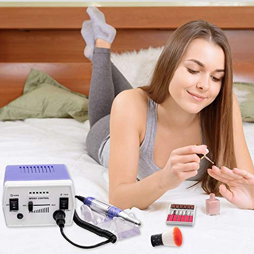 30000RPM Electric Nail Drill Manicure Pedicure Acrylics Gel Salon Art Tool Set Kit with Sanding Bands and 12 in 1 Nail Drill Bits and Nail Brushes Nail Accessories - Thumbnail 3