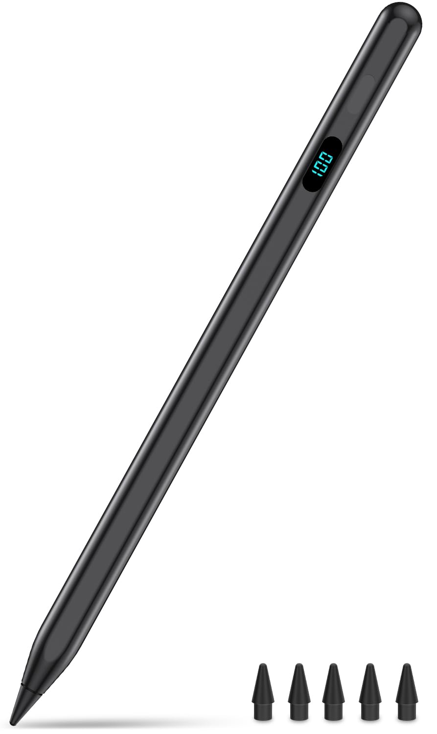 iPad Pencil with Magnetic&5 Extra Tips,USB-C Faster Charge,Stylus Pen Compatible with iPad 6-11th/A16,Air M3/M2/3-5th,Pro M4&M5/11/12.9/13inch,Mini 5th-7th/A17Pro (Black)