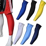 COOLOMG 2 Packs (1 Pair) Leg Knee Long Sleeves for Sport Football Basketball Cycling Strech Adult Child Size XXS-XL