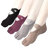 Yoga Socks Non Slip Skid Low Cut Barre Pilates with Grips for Women 4 Pack by Cosfash