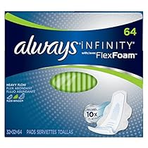 Always Infinity Heavy With Wings, Unscented Pads 64 Count