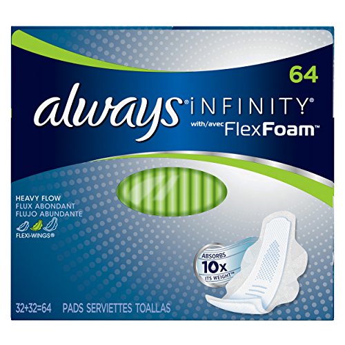 Always infinity heavy with wings, unscented pads 64 cou…