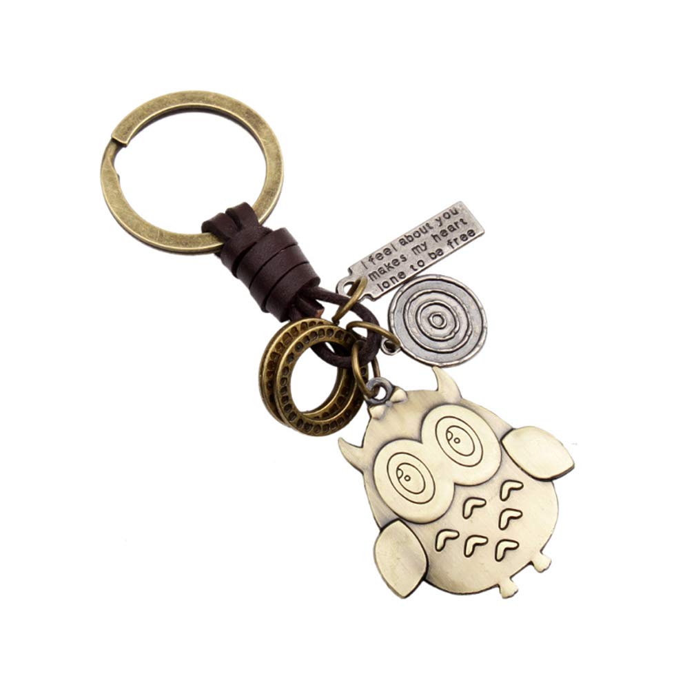 LKMY Father's Day Gift Keyring Key Ring Personalized Jewelry Set - Keychain with Pet Animalia Alloy/Leather Present for Son Children Family Women