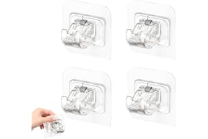 Toyvian 4Pcs Adhesive Curtain Rod Clamps for Home Supply and Bathroom Curtain Hanging