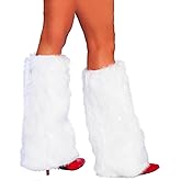 Cjfdfy Women's Faux Fur Leg Warmers, Fuzzy Fluffy Leg Warmers Y2k for Halloween Christmas