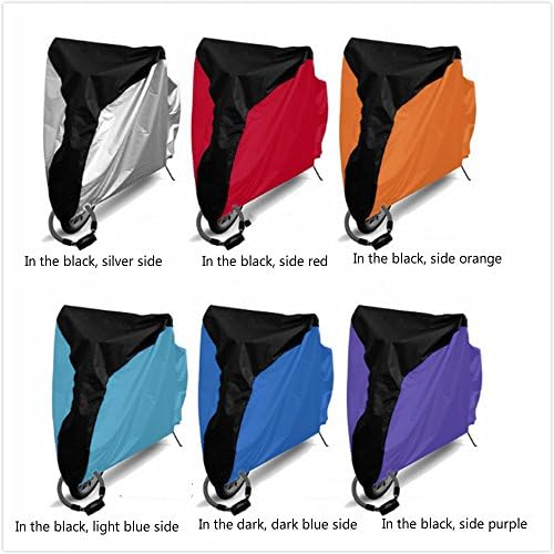 New yisheng New Bike Rain Dust Cover Waterproof Outdoor Scooter Protector Gray For Bike Bicycle Utility Cycling Outdoor Bicycle Protector (In the black, light blue side)