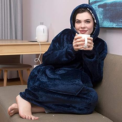 XMYNB Blanket sweatshirt Winter Soft Weighted Blanket Hoodie Warm Wool