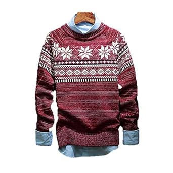 Amazon Spinas スピナス ニット メンズ 冬 コットン クルーネック