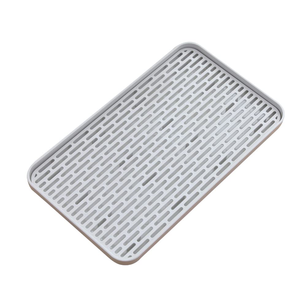 Uposao Drain Tray Double Layer Plastic Tea Tray Tableware Drain Rack Dish Drainer Drying Rack Kitchen Sink Detachable Storage Tray for Cup Bowl Fruit Utensil Coffee