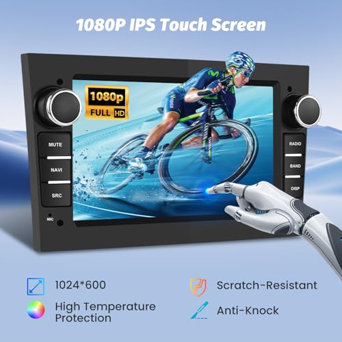 [2G+64G] Android 15 Car Radio for Opel Corsa Astra Meriva Vivaro Combo Antara Carplay Wireless Android Auto 7 Inch 2 Din Radio with GPS Navi Bluetooth WiFi RDS Hi-FI FM Backup Camera (Black)