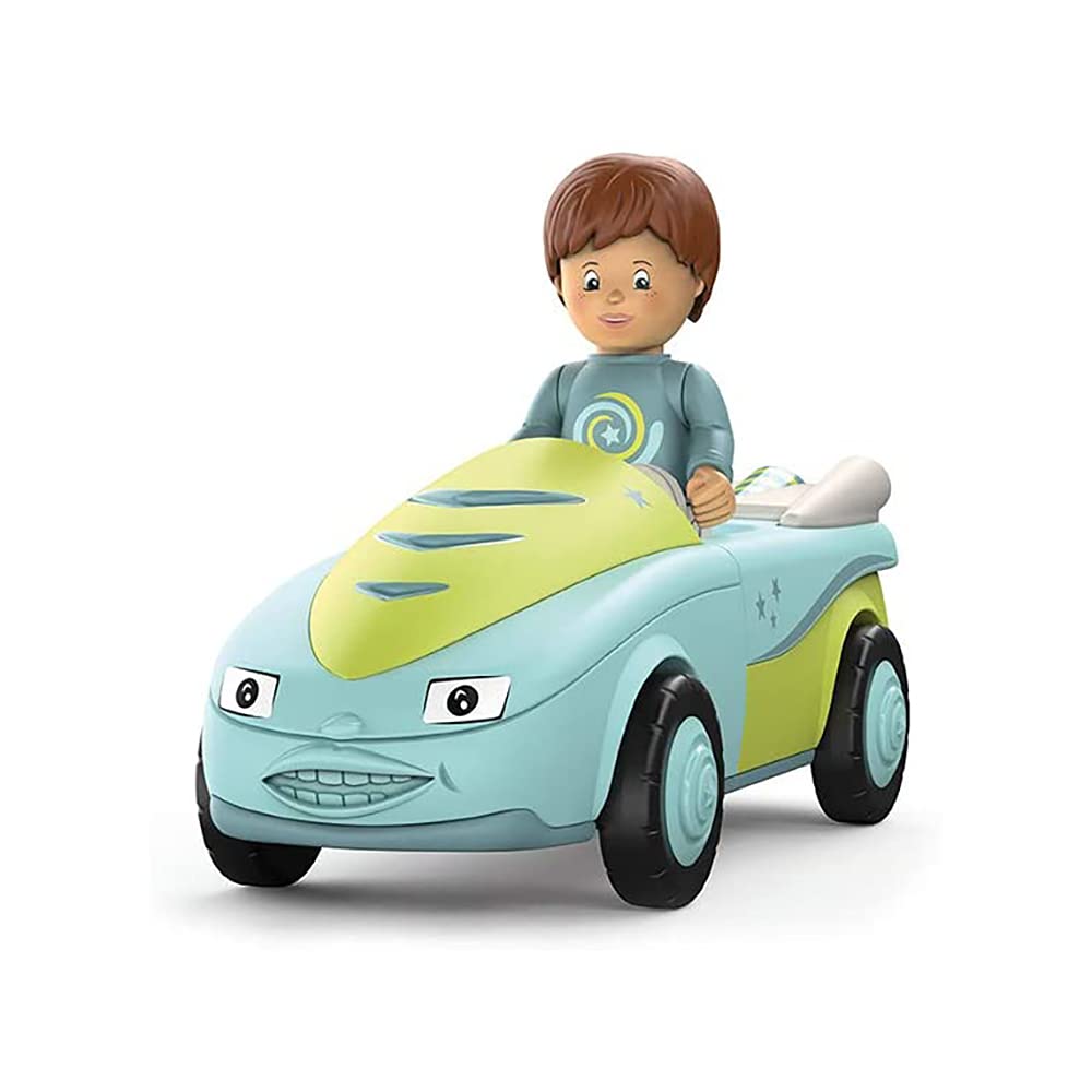 Toddys by siku 0101, Freddy Fluxy, 2-piece vehicle, Interconnectable, Includes movable toy figure, High-quality friction motor, Turquoise/Green, 12+ months