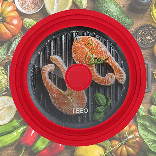 Teeo [2 Pack] Universal Lid Glass Lids for Pots and Pans Frying