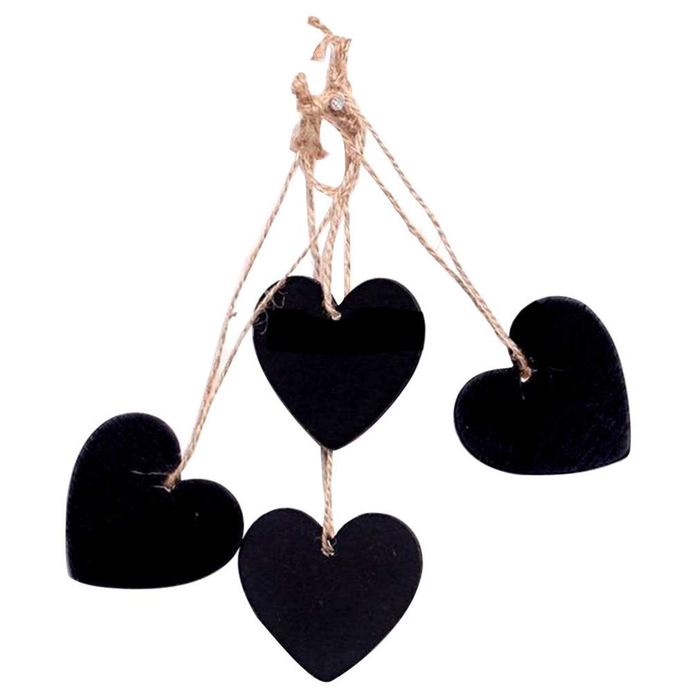 ULTNICE 10 Piece Small Wooden Hearts for Crafts Heart-Shaped Hanging Tag Chalkboard for Weddings Party Decorations Kids Activities 2.56 Inch