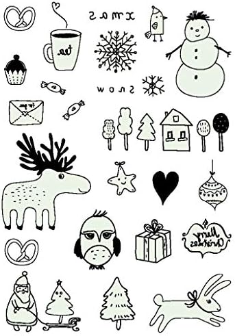 Meatyhjk 5 Sheets Christmas Luminous Waterproof Cartoon Tatto Stickers Temporary Decoration for Kids Adult Holiday Festival Party Favors