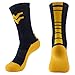 NCAA (TEAM) Men's Made in the USA Polytek Champ Performance Crew Socks with Wicking Material and Extra Cushion ,Navy/Gold,Mens Large 10-13