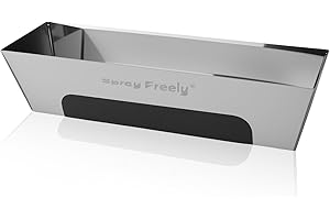 SPRAY FREELY Drywall Mud Pan, Stainless Steel Mud Pan, Sheared Edges for Easy Knife Cleaning, Perfect Size for Larger Drywall Knife, Suitable For Mortar, Mixing Cement, Putty And Paint (12 Inch 1 Pack)