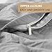 Duvet Cover Set with Zipper Closure-Solid Vintage Grey,King (104