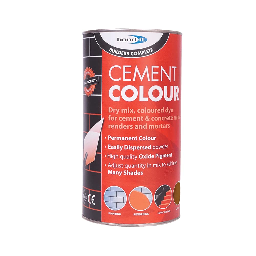 Bond-It Builders Complete BDH060R Brick Red Powdered Cement Dye (1 Kg) - Colours Mortar, Brick, Pointing, Render and Concrete Toner