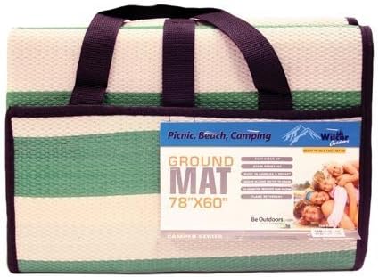 Compact Outdoor Ground Mat for Picnics, RV, Beach, Camping, 60x78-inch, (Random Color)