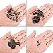 Alcoon 50 Sets Antique Bronze Mini Hinges and 30 Sets Antique Right Latch Hook Hasp with Replacement Screws for Wood Jewelry Box - Bronze Tone