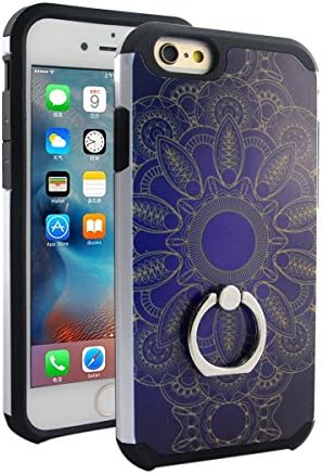 iPhone 6S Case iPhone 6 Case With Ring Holder [KICKSTAND] Unique Hipster Chic BOHO Retro Vintage Girly Designer Cover by TropicaseMAX. Heavy Duty Protection With Great Utility (Dark Mandala)