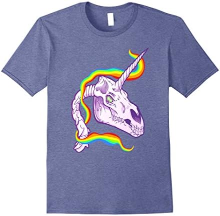 Mens Zombie Unicorn TShirt - Spooky Magic Skull Halloween Tee 2XL Heather Blue