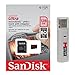 SanDisk Ultra 128GB UHS-I Class 10 MicroSDXC Memory Card Up to 80mb/s SDSQUNC-128G with Adapter and SD Memory Card Reader