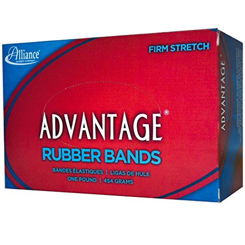 Alliance Rubber 27075 Advantage Rubber Bands Size #107, 1 lb Box Contains Approx. 40 Bands (7" x 5/8", Natural Crepe) , Beige