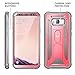 YOUMAKER Kickstand Case for Galaxy S8 Plus, Full Body with Built-in Screen Protector Heavy Duty Protection Shockproof Rugged Cover for Samsung Galaxy S8 Plus 6.2 inch - Pink/Gray