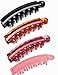 Prettyou 3.7 Inches Hair Accessories Plastic Crystal Look Hair Clip Banana Pony Hair Claws for Women, Pack of 4