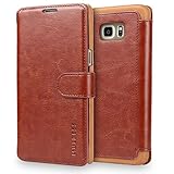Galaxy S6 Edge Plus Case,Mulbess [Layered Dandy][Vintage Series][Coffee Brown] - [Ultra Slim][Wallet Case] - Premium Leather Flip Cover With Credit Card Slot for Samsung Galaxy S6 Edge+