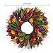 Wofair Tulip Wreath Artificial 17 Inch for Front Door, Fake Spring Silk Flower with Green Leaves Real Sere Vines Home Wall Wedding Office Party Fistival Welcome Decor