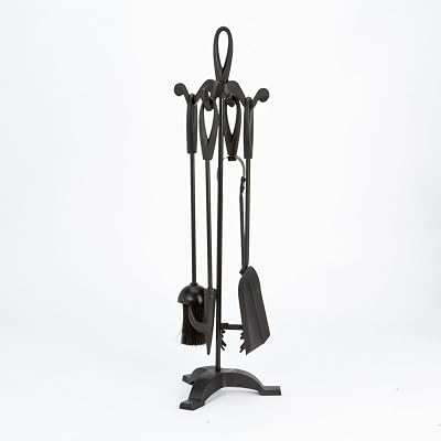 Inglenook 5 Piece Fireplace Tool Set Shovel Brush Poker Tongs Stand 63cm H