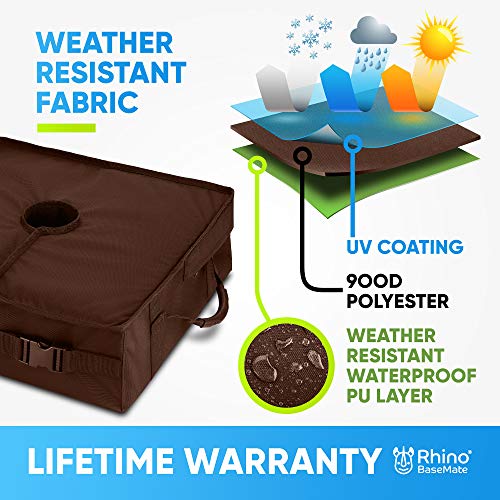 Rhino Square Umbrella Base Weights with Side Slot Opening, 18" ~ Fits Any Offset, Cantilever & Any Outdoor Patio Umbrella Stand ~ Easy Set up ... (Bronze)