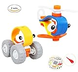 Meyall Take Apart Toy Sets, 30pcs DIY Racing Car Assembly Airplane Helicopter Toys, STEM Toys with Tools for Children Boys Girls Kids (Car& Helicopter)