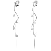 ASOQOLA Clip on Earrings Non Pierced for Women Long Dangle Drop Clip Earrings - Cubic Zirconia Leaf Earrings for Women Wedding Party Prom Jewelry Gifts