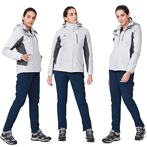 CAMEL CROWN Women's Ski Jacket Waterproof 3 in 1 Winter Jacket