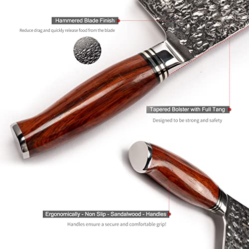 YARENH Cleaver Knife Set with Block, 5 Piece Professional