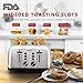 Toaster 4 Slice, Geek Chef Extra Wide Slots Stainless Steel Four Slice Toaster, Bagel/Defrost/Cancel Function 6 Browning Settings Auto Pop-up Removable Crumb Tray (4-slice)