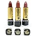 JORDANA LOT OF 3 MATTE LIPSTICK BROWN CAFE TAUPE COLLECTION SHADES JDSET07 + FREE EARRING