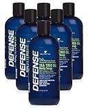 Defense Soap Body Wash Shower Gel 12 Oz (Pack of 6) - Natural Tea Tree Oil