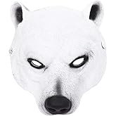 LUOZZY Polar Bear Mask Halloween Cosplay Costume for Adults Decoration Props PU Fancy Dress Novelty Full Head Masks